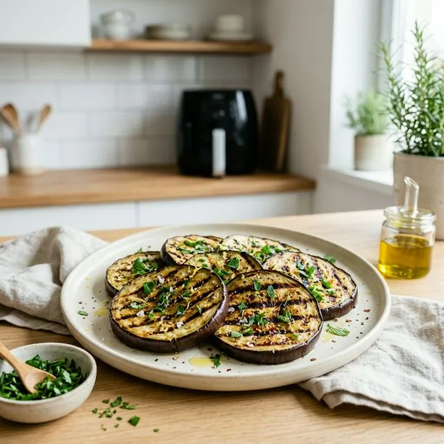 Auberginen-Scheiben im Airfryer – Temperatur & Zeit – Airfryer Temperaturen & Garzeiten