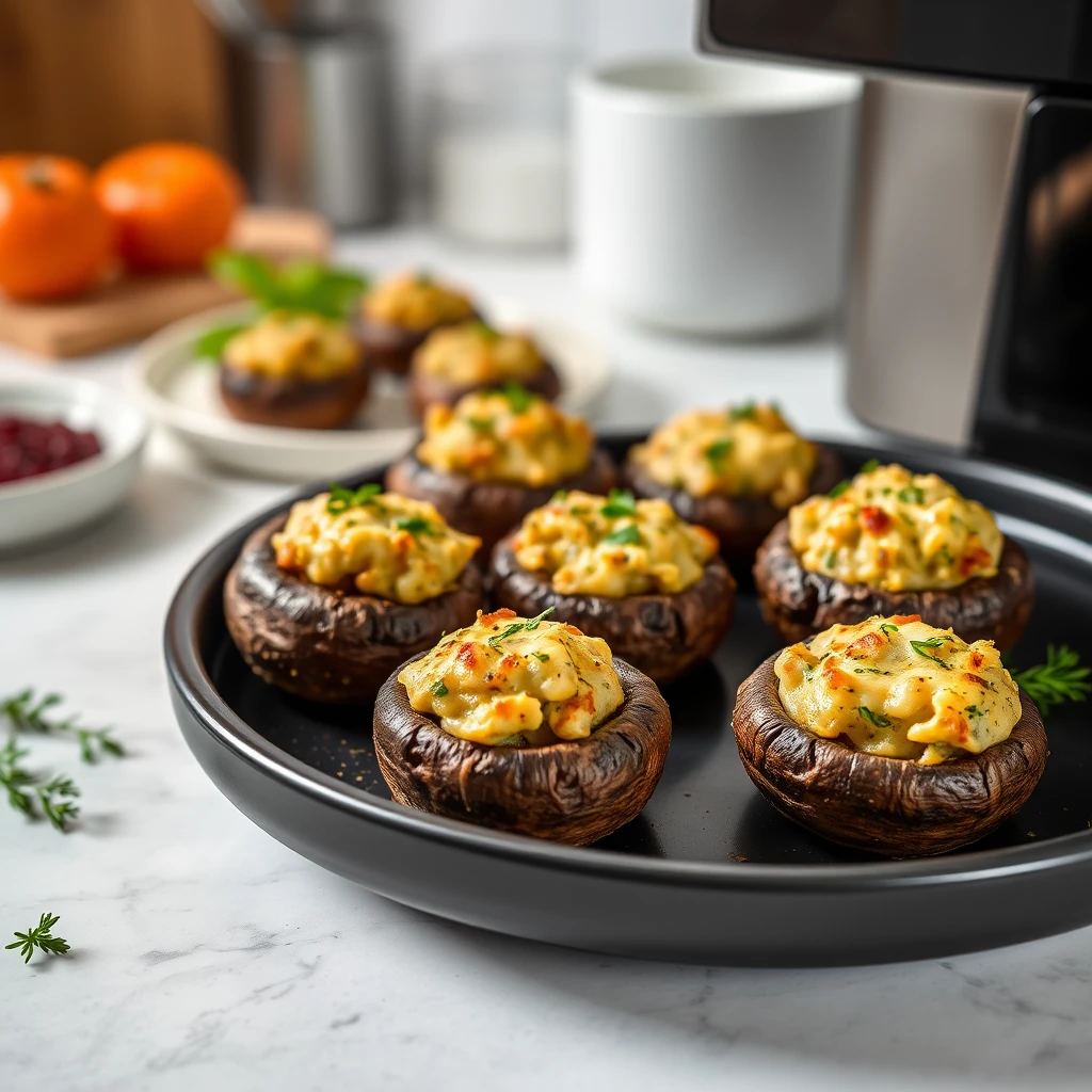 Champignons gefüllt im Airfryer – Temperatur & Zeit – Airfryer Temperaturen & Garzeiten