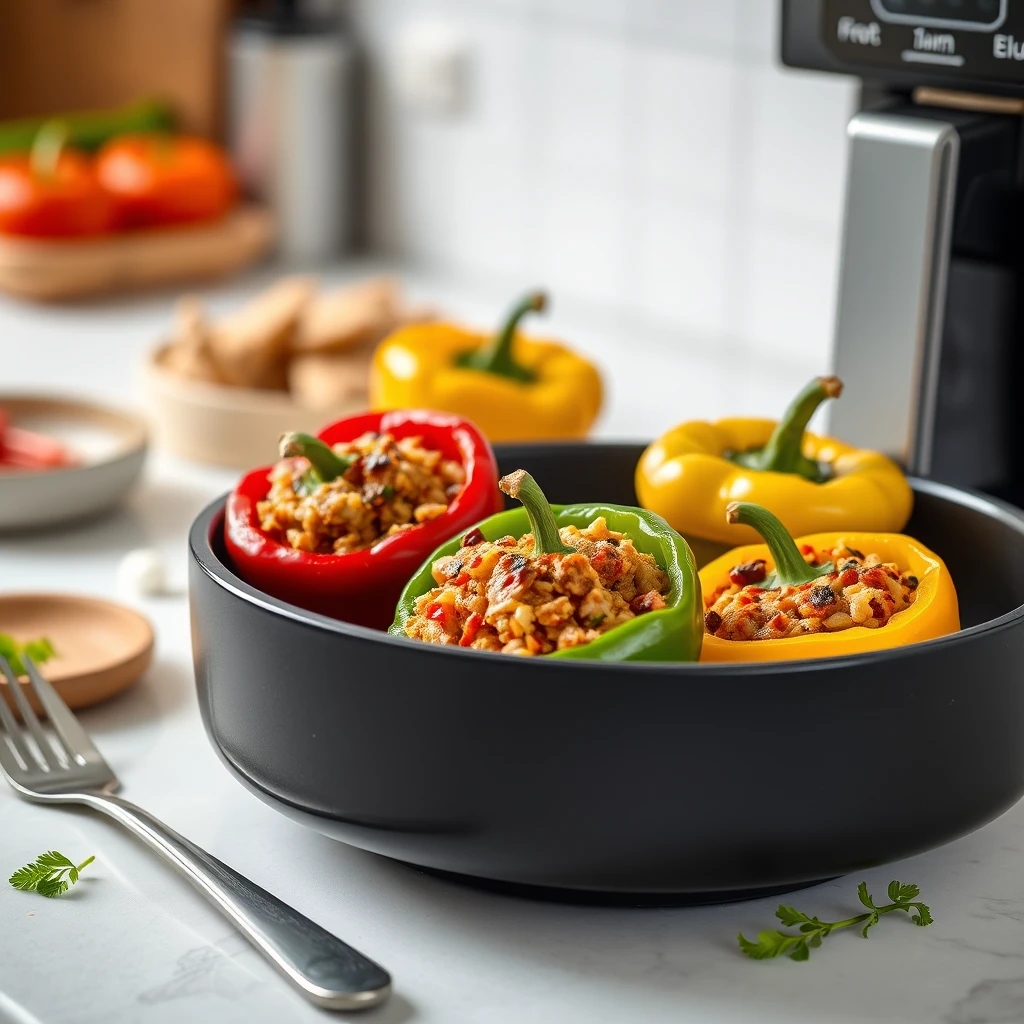 Gefüllte Paprika im Airfryer – Temperatur & Zeit – Airfryer Temperaturen & Garzeiten