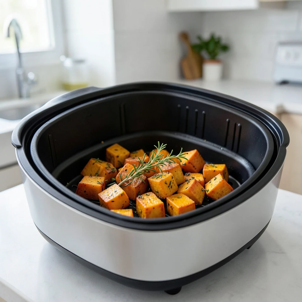 Kürbis-Würfel im Airfryer – Temperatur & Zeit – Airfryer Temperaturen & Garzeiten