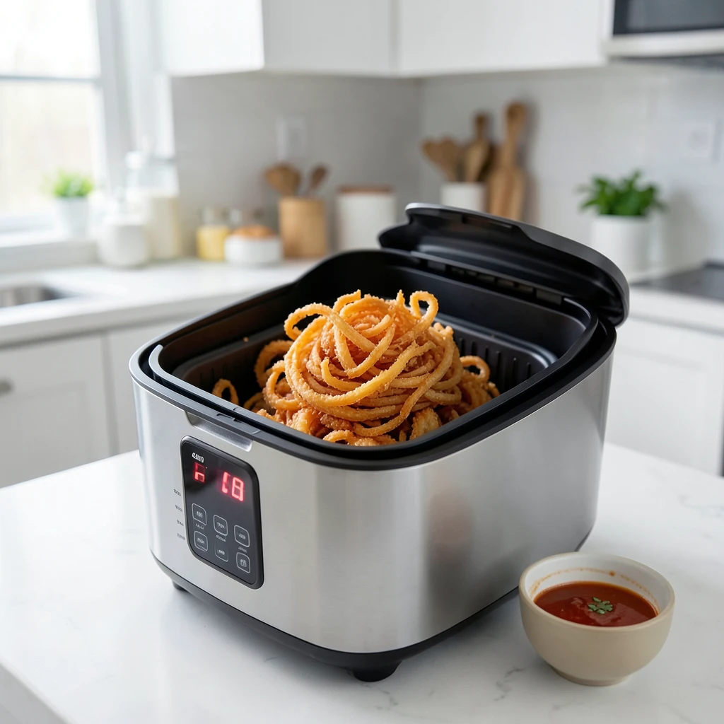 Zwiebel-Blume (Blooming Onion) im Airfryer – Temperatur & Zeit – Airfryer Temperaturen & Garzeiten |

    Herdheld.de