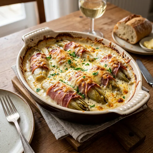 Chicorée-Gratin mit Schinken: Bitterstoff-Modulation & Béchamel-Physik