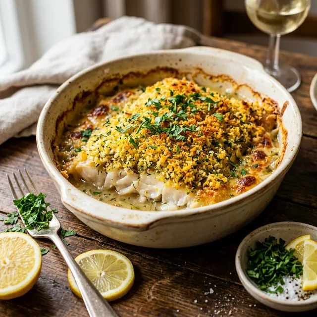 Fischauflauf Bordelaise: Protein-Garen & Krusten-Maillard