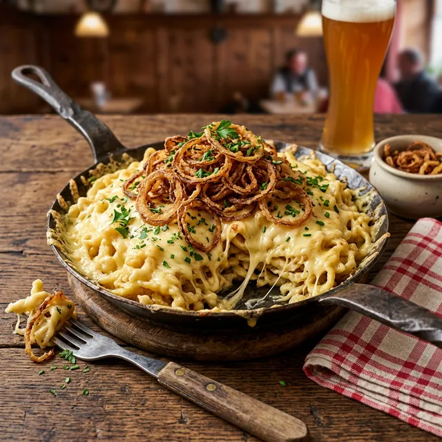 Original Käsespätzle: Casein-Schmelze & Zwiebel-Maillard