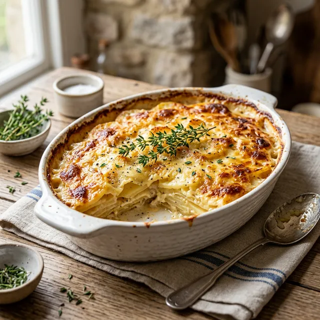 Kartoffelgratin Dauphinois: Stärkebindung & Sahne-Physik