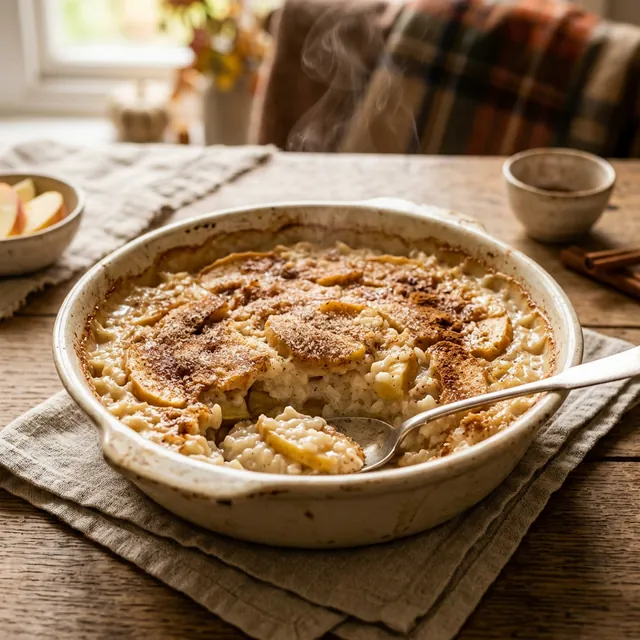 Süßer Reisauflauf mit Äpfeln: Die Chemie der Stärkegelierung