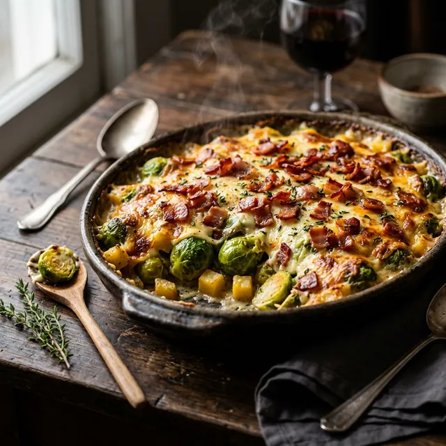 Rosenkohl-Auflauf mit Speck: Die Chemie der Bitterstoff-Bändigung