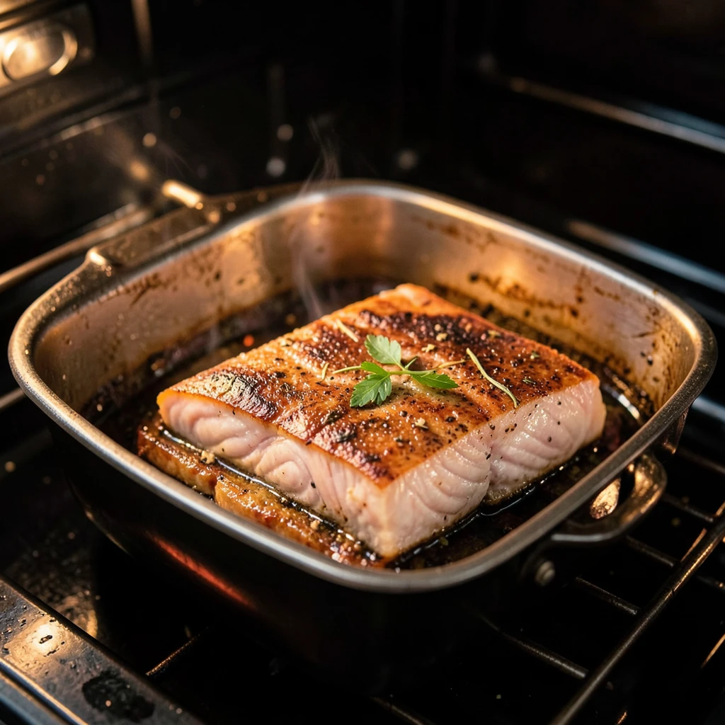 Lachs im Ofen: Albumin-Kinetik & Lipid-Thermodynamik