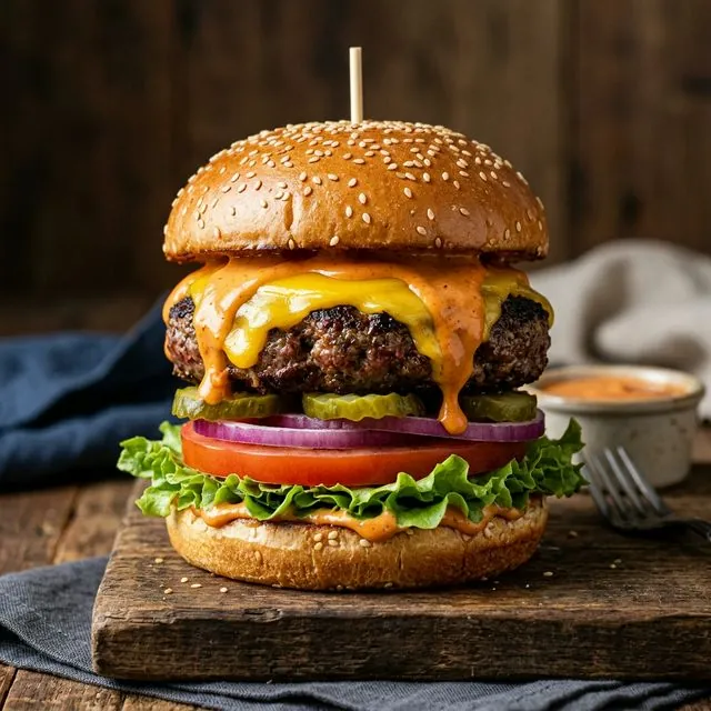 Klassischer American Cheeseburger