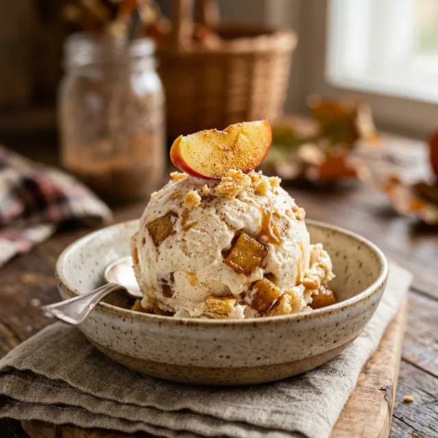 Apfelkuchen-Eis: Der Geschmack von Omas Backstube als cremiges Dessert