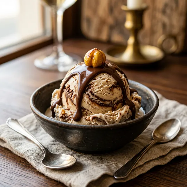 Haselnusseis: Das Gold des Piemont in der Eismaschine