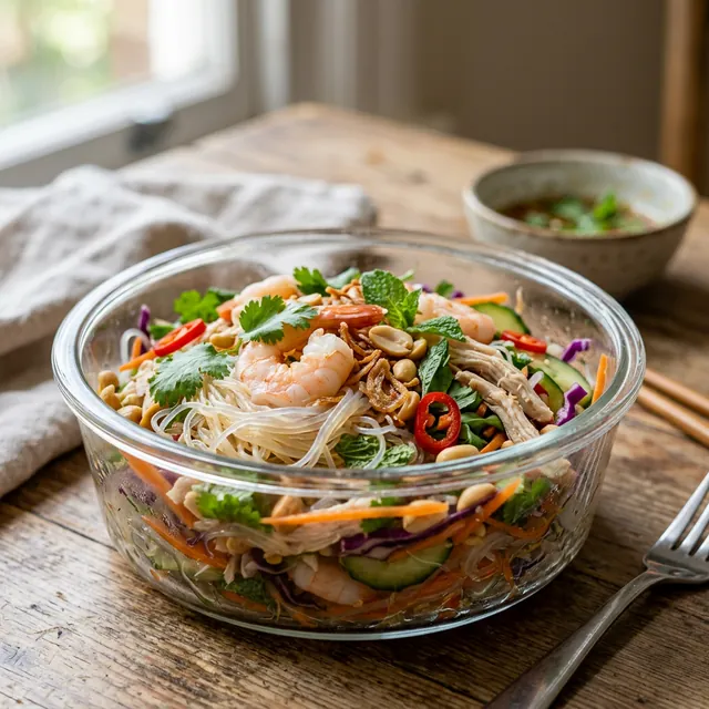 Rezeptbild für Glasnudelsalat mit Erdnusssauce