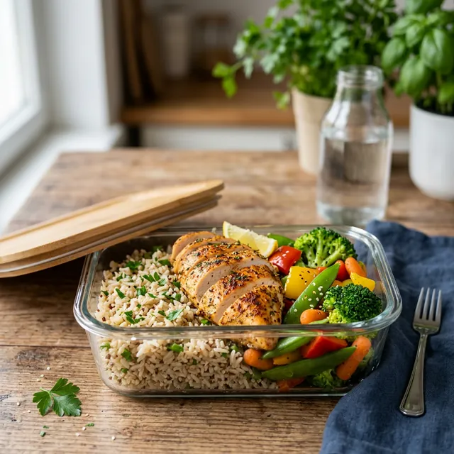 Rezeptbild für Hähnchen-Reis-Pfanne (Tupper-geeignet)